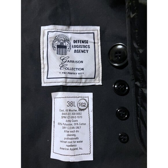 Y2K American Apparel Mens Trench Coat 38L All Weather Removable Padded Lining - Picture 13 of 14